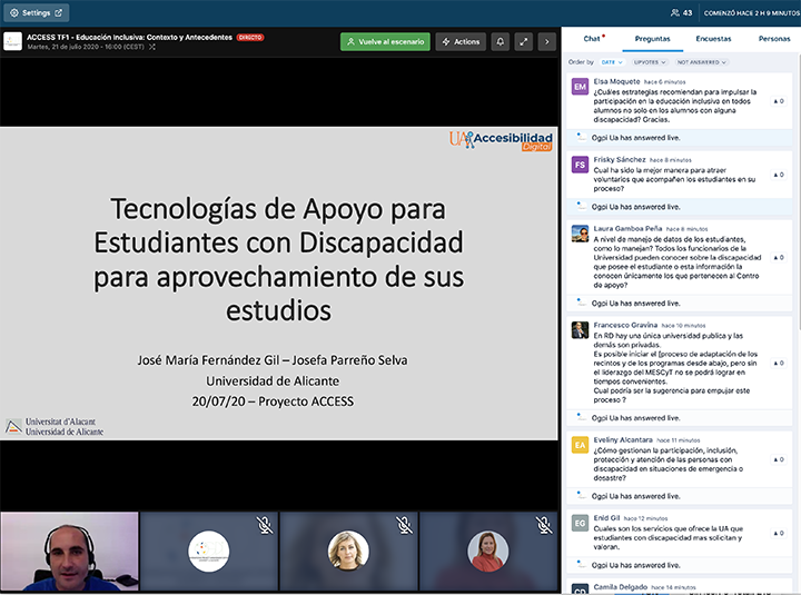 This is a screen capture of the workshop Assistive technologies for students with disabilities for academic achievement