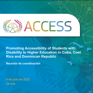 A cover that it says the first coordination meeting of the ACCESS project. June 9, 2020, 
