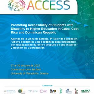 5º Taller de Formación “Apoyo académico y no académico para estudiantes con discapacidad durante y después de sus estudios” y Visita de Estudio a la Universidad de Macedonia
